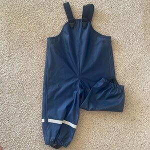 H&M dark blue rain overalls. Size 1 1/2- 2T